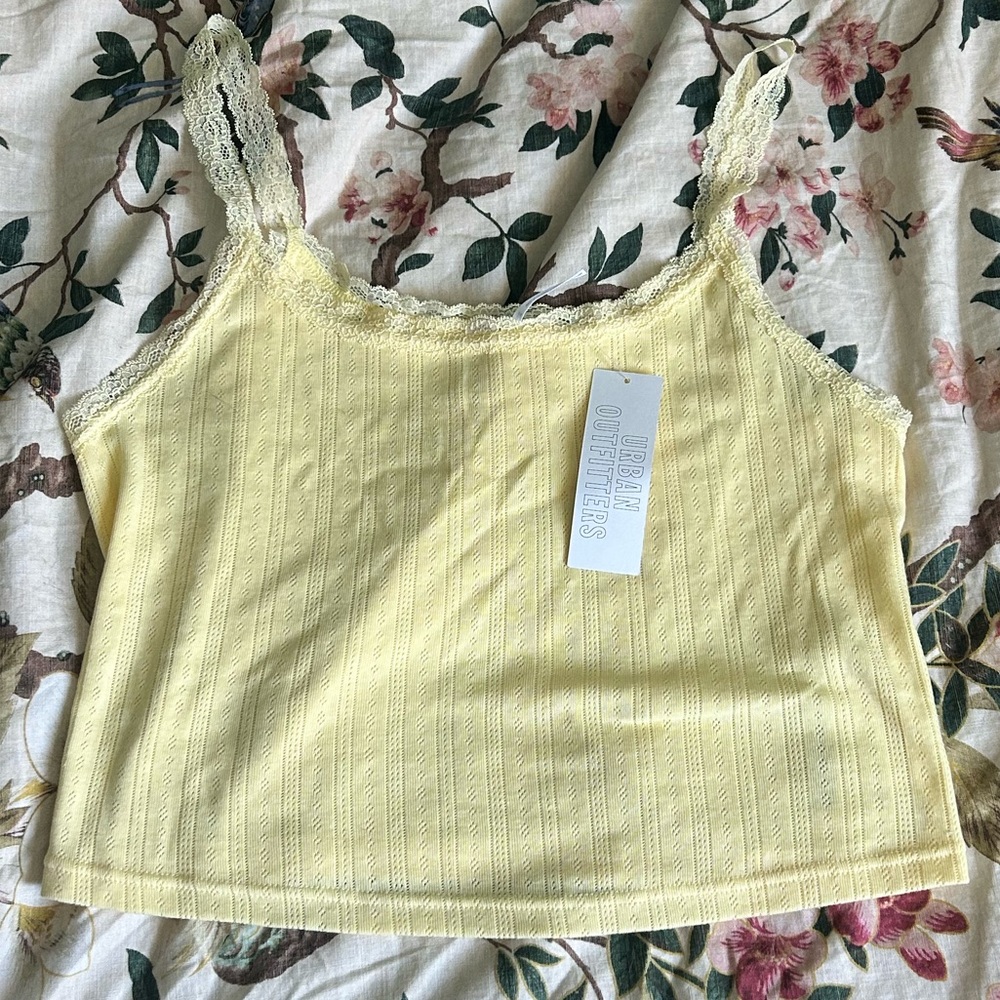 Urban Outfitters Light Yellow Lace Cami